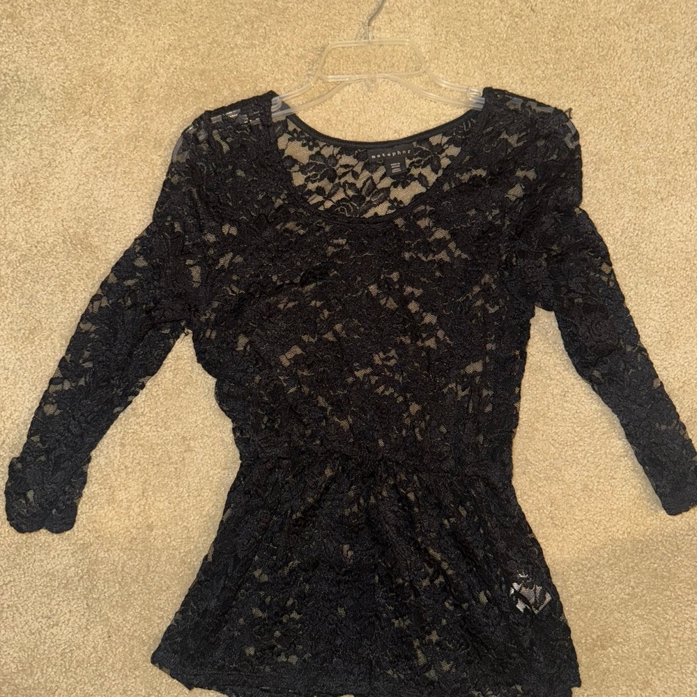 Metaphor Black Lace Women's Blouse
